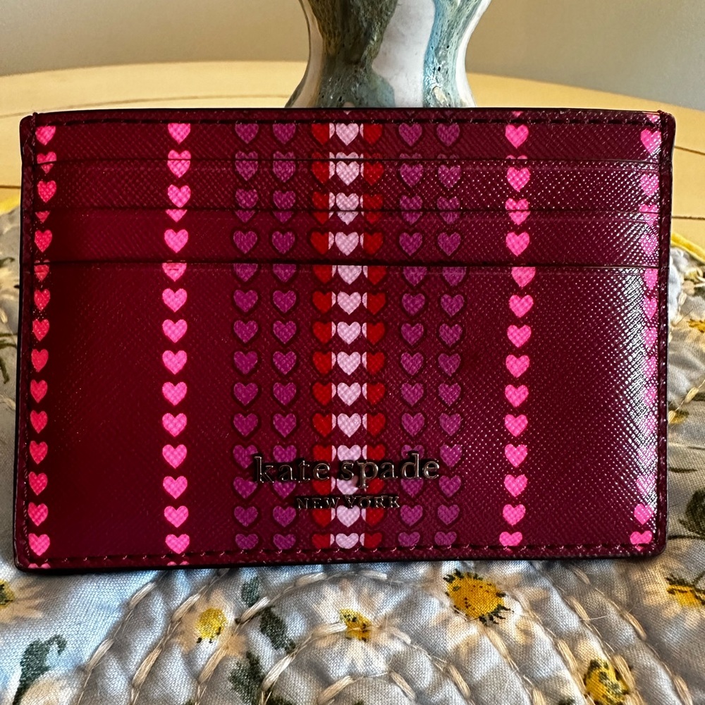 Kate Spade pink heart cardholder